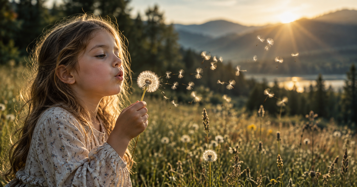 Blowing seeds or bubbles teaches a slow controlled exhale